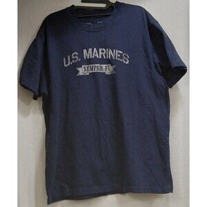 USMC Marines Semper Fi T-Shirt XL Navy Blue Military Graphic Patriotic USA Tee
